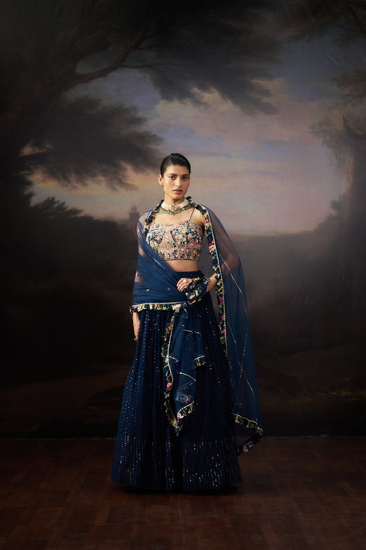Navy Blue Lehenga Set