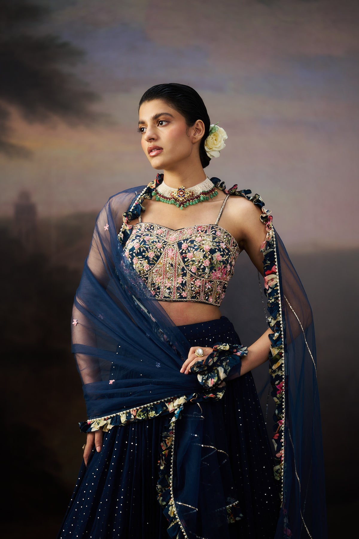 Navy Blue Lehenga Set