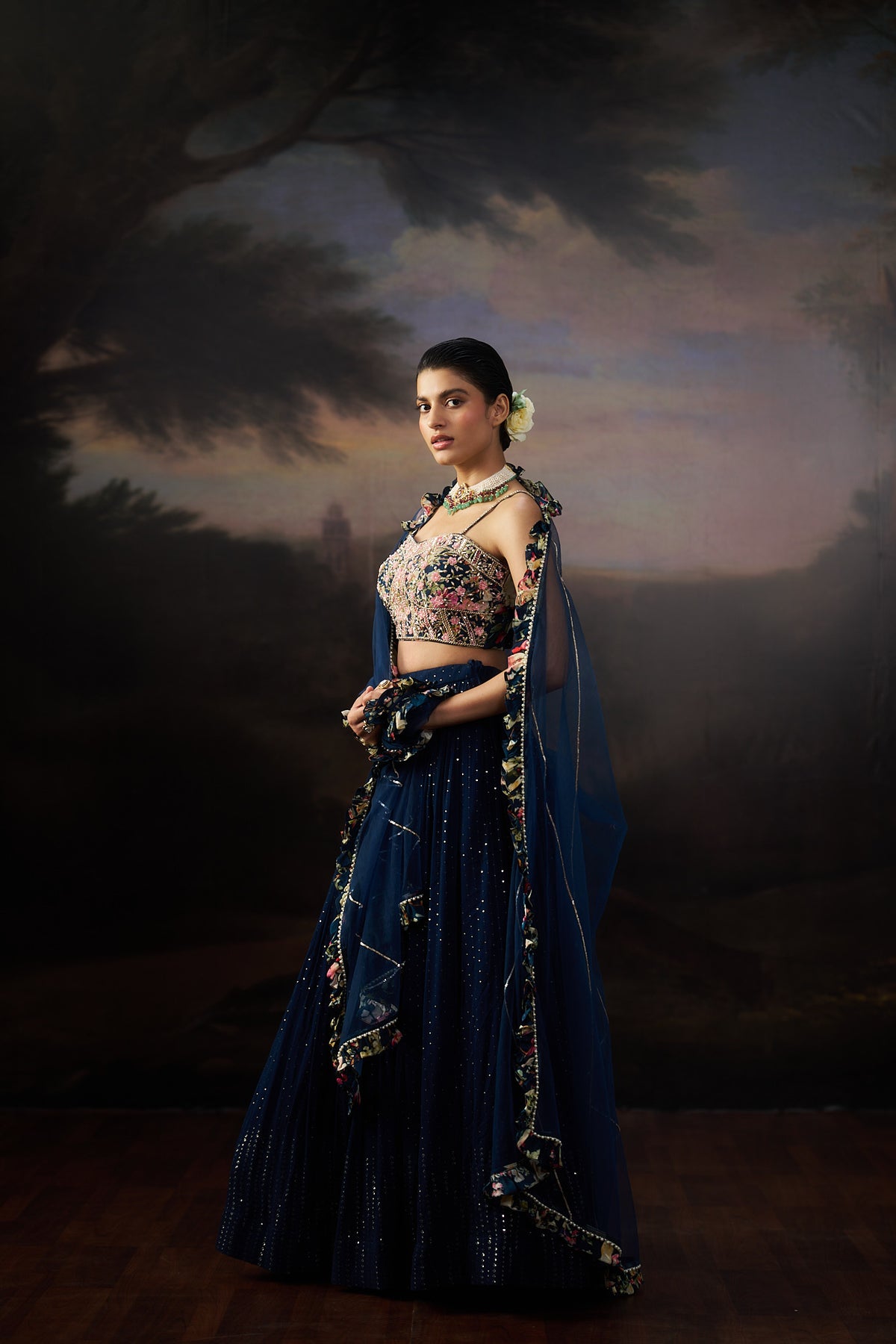 Navy Blue Lehenga Set