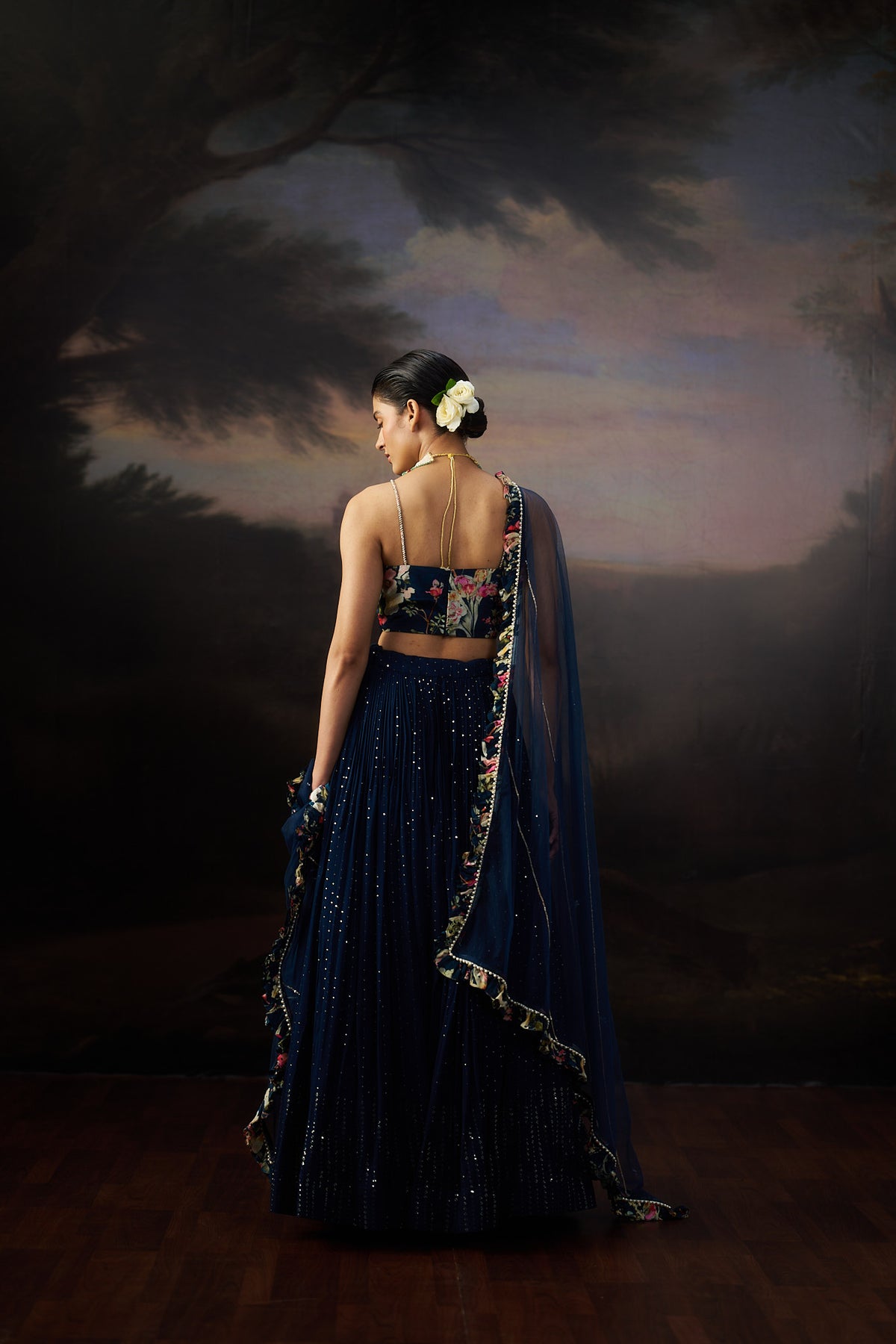 Navy Blue Lehenga Set