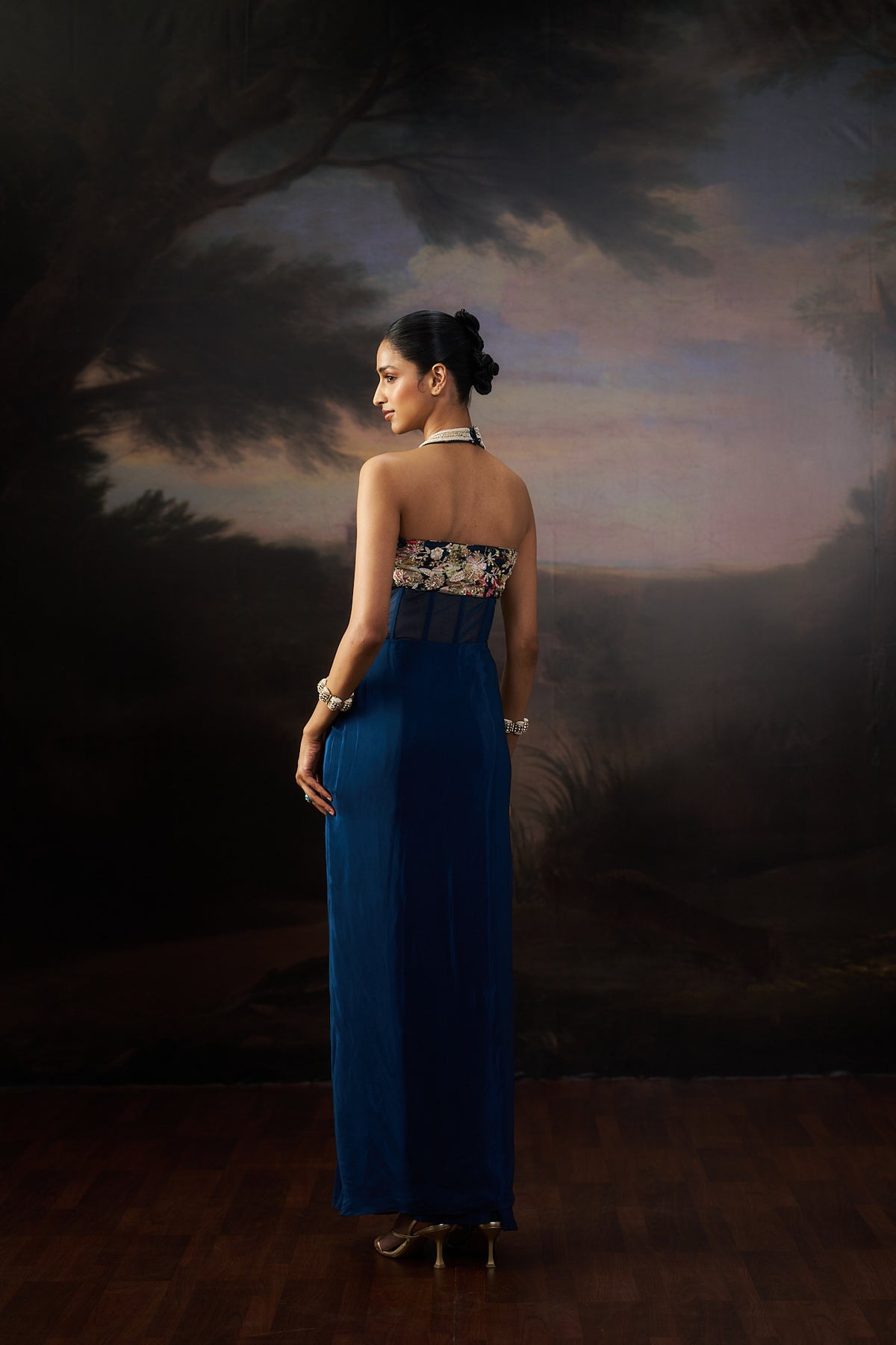 Navy Blue Corset Gown