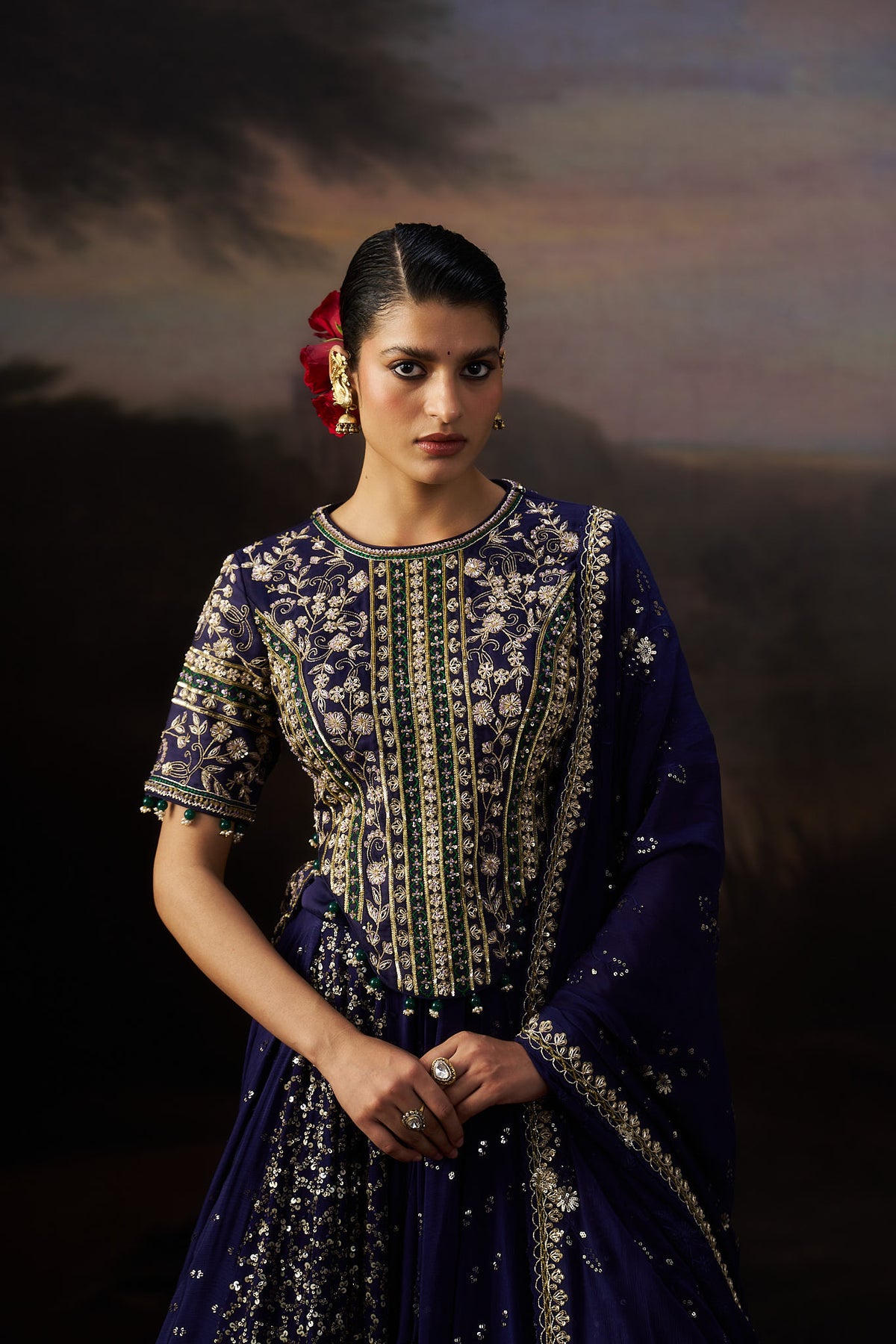 Burgundy Heavy Lehenga Set