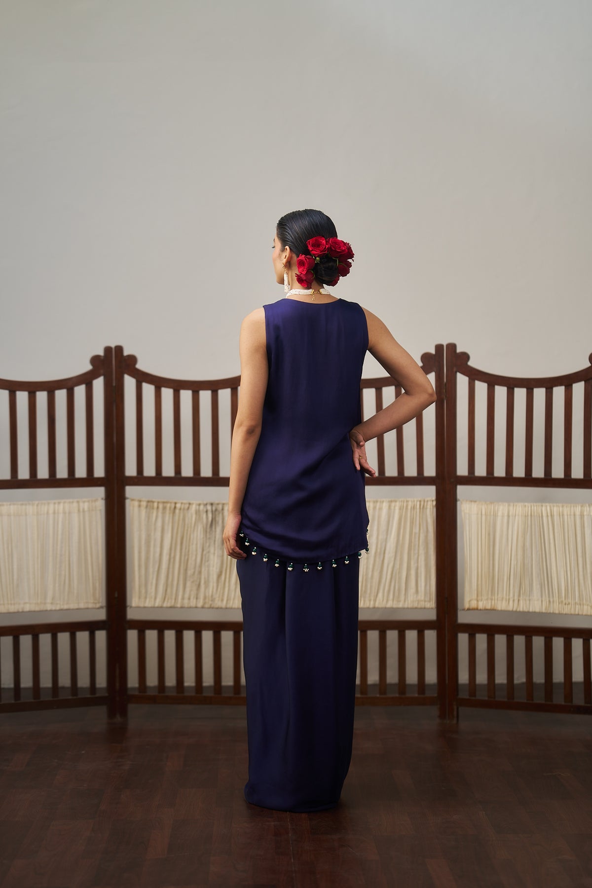 Burgundy Top And Drape Skirt