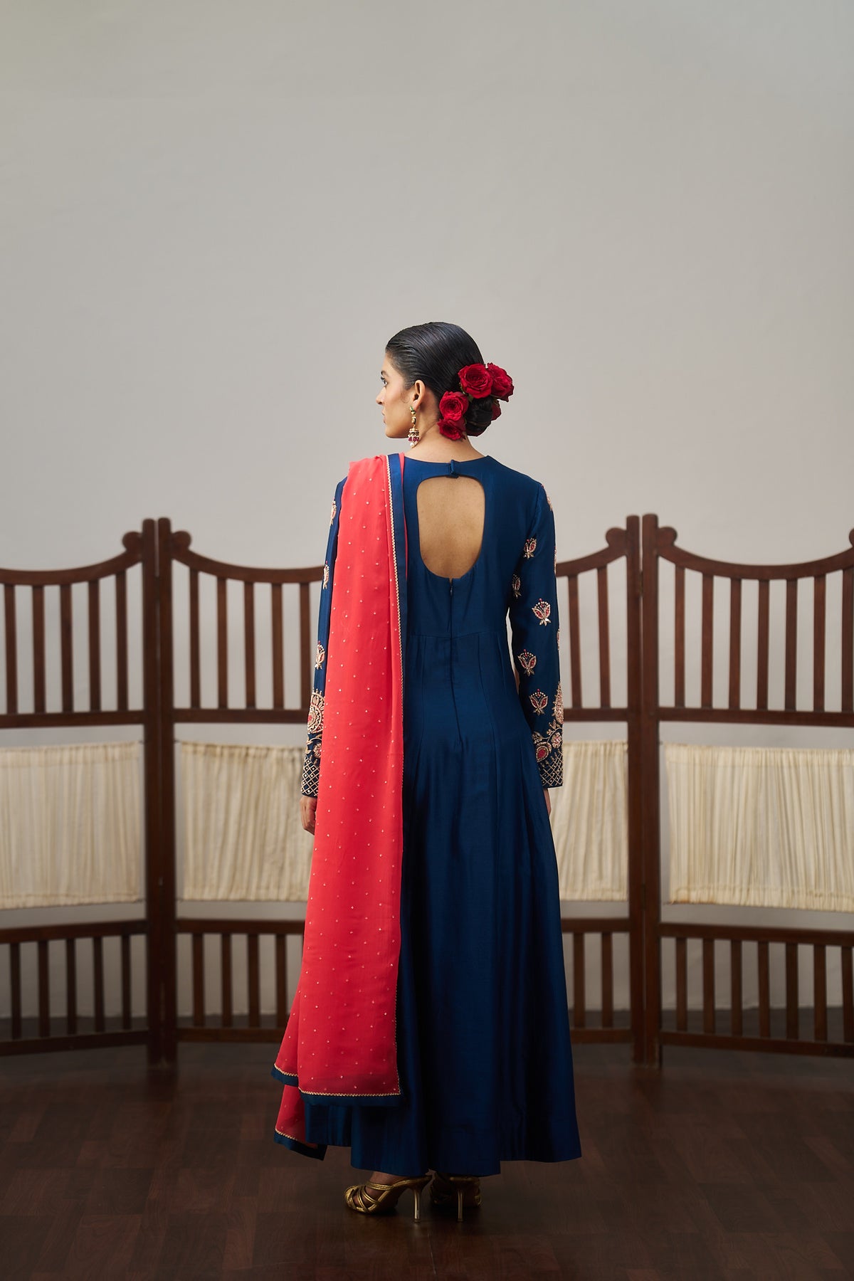 Dark Blue Anarkali Set