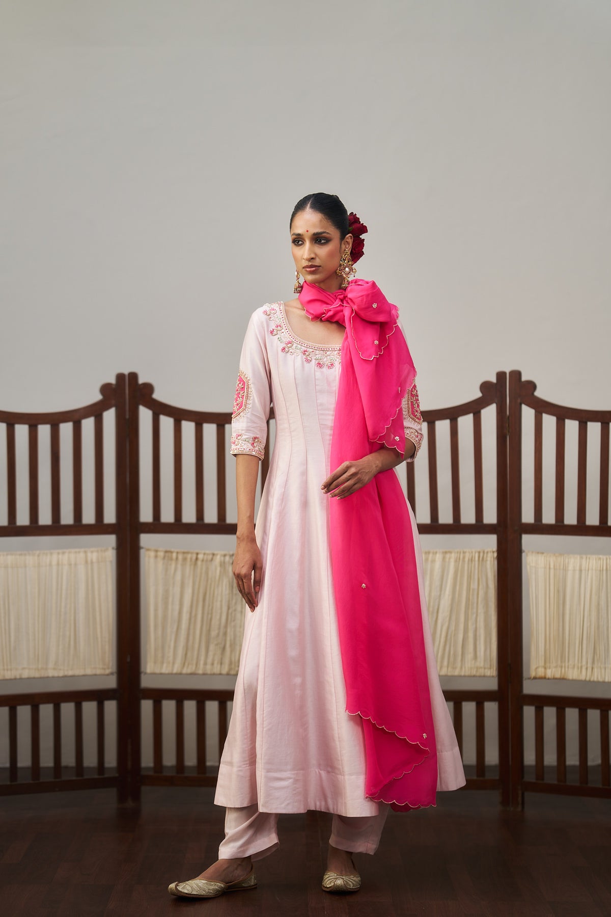 Pastel Pink Anarkali Set