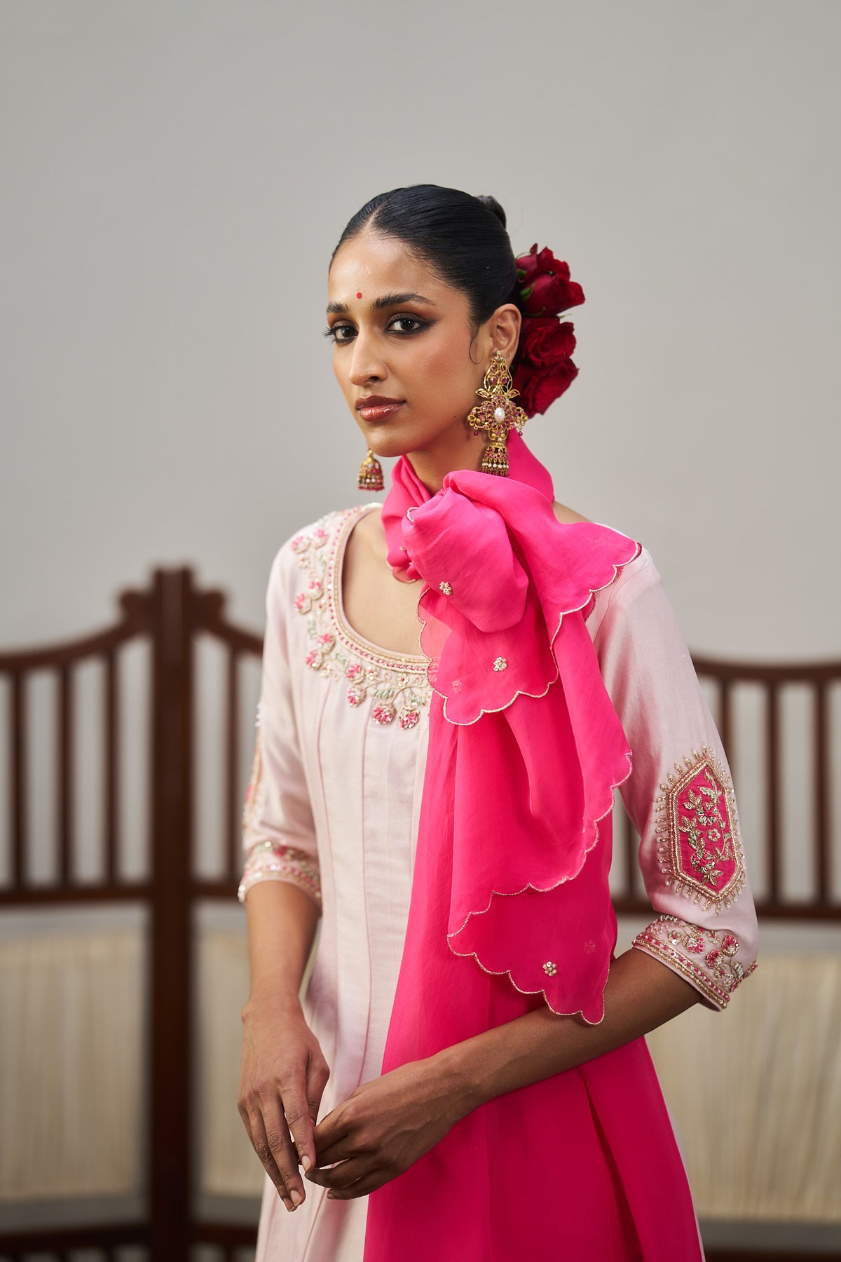 Pastel Pink Anarkali Set