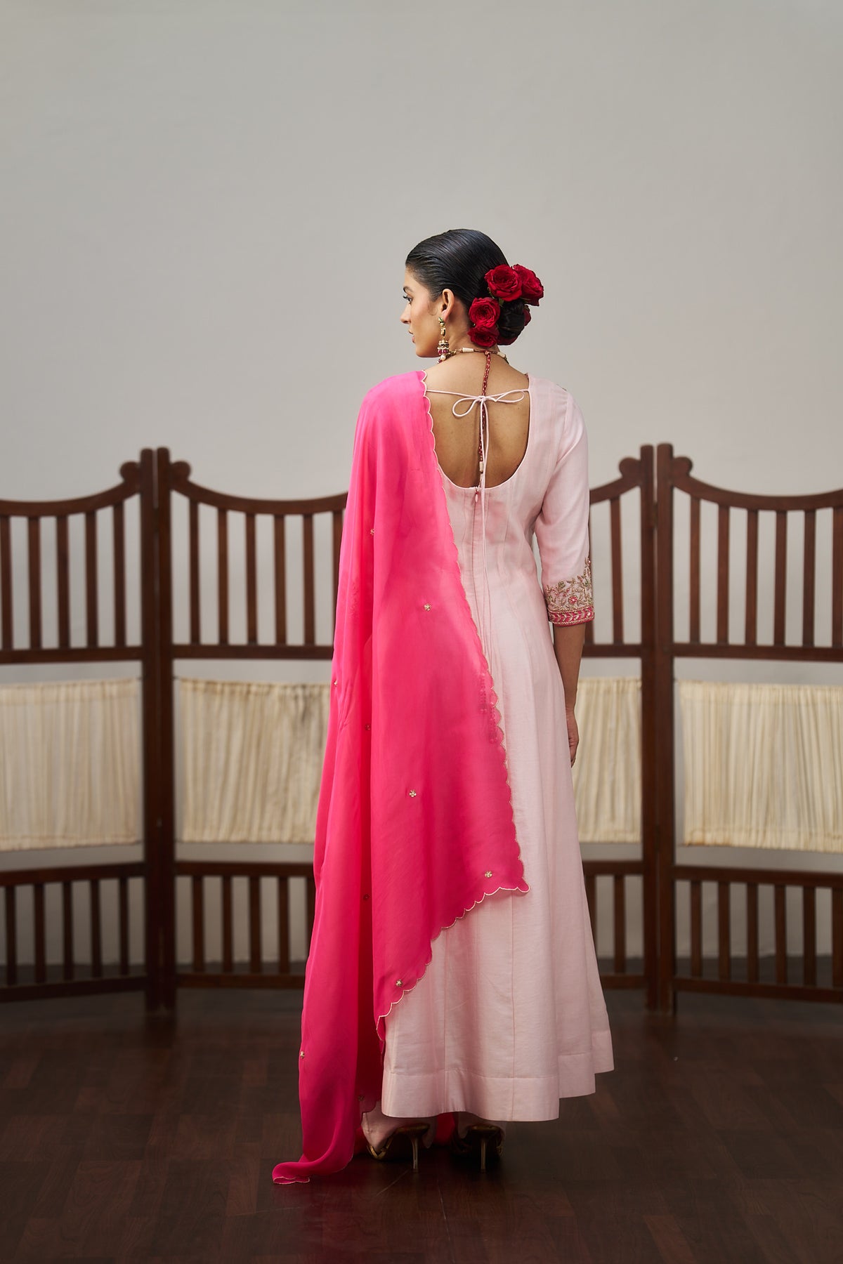 Pastel Pink Anarkali Set