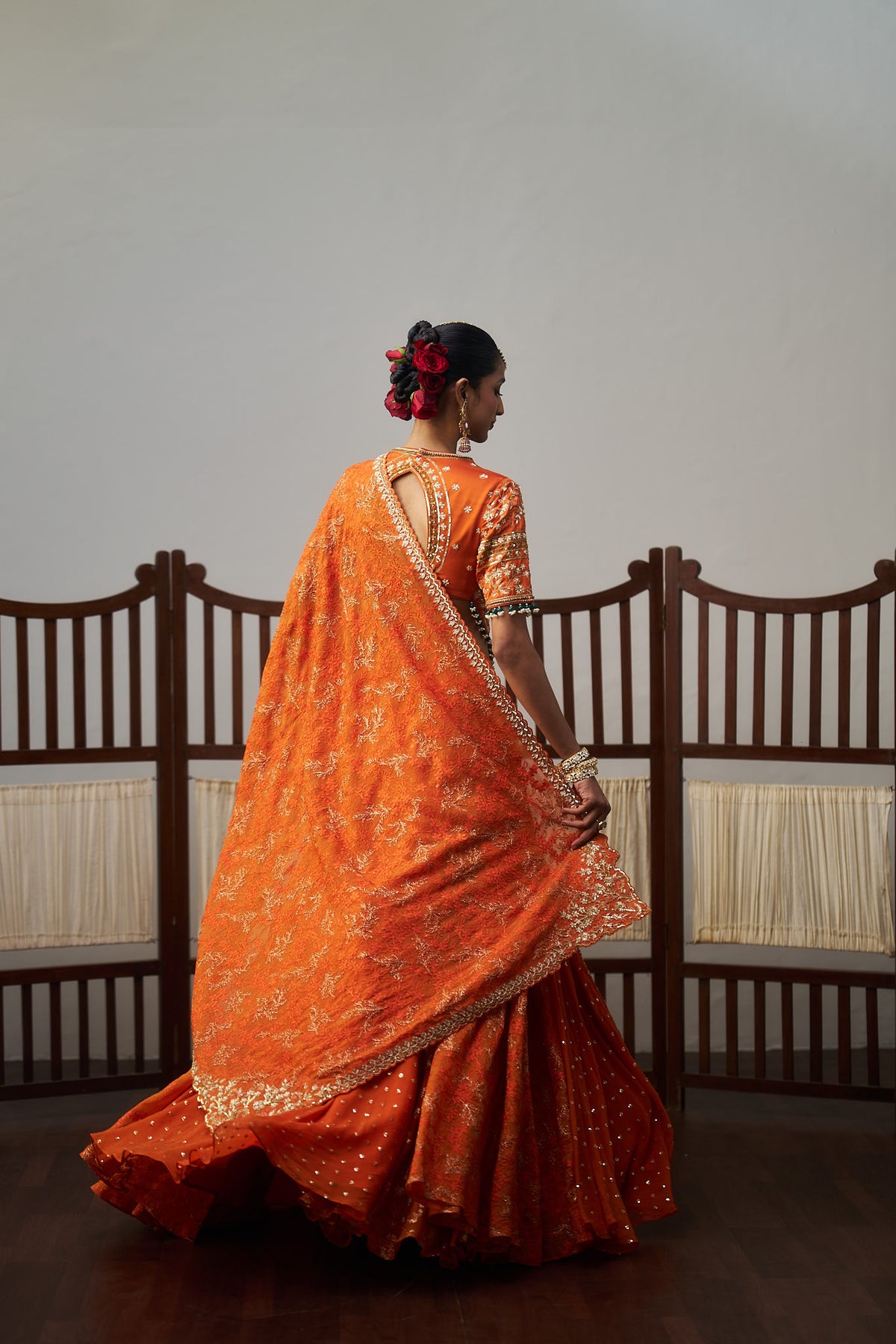 Orange Heavy Lehenga Set