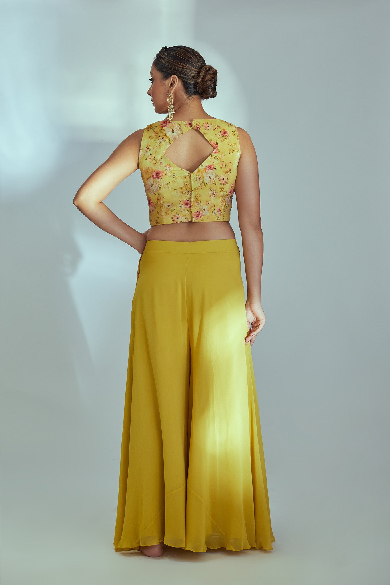 Yellow Georgette Pant Set