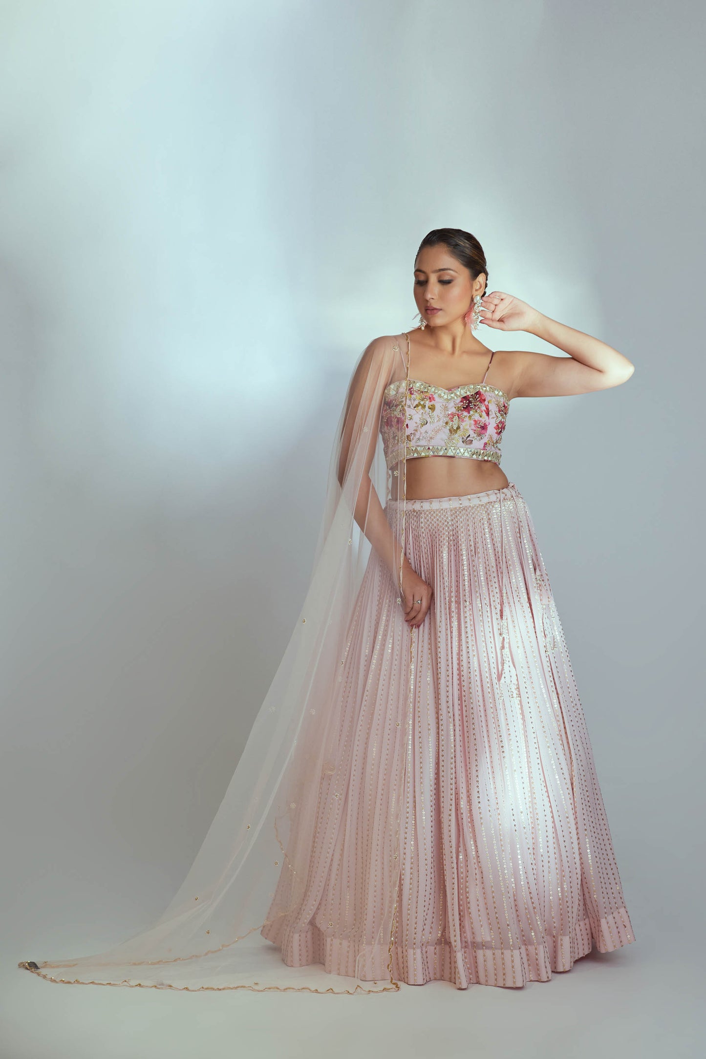 Pink bustier lehenga set