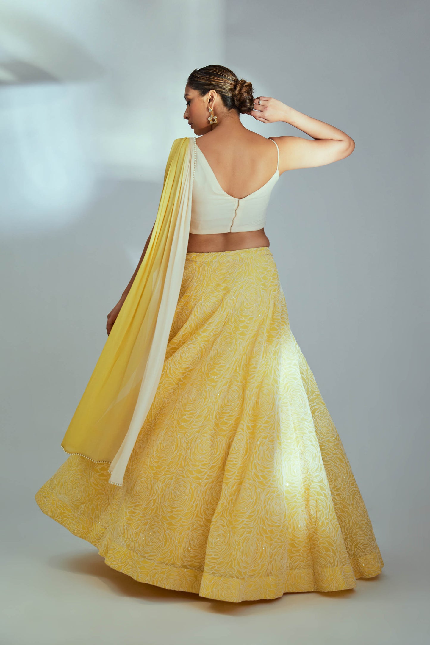 Yellow ombre lehenga set