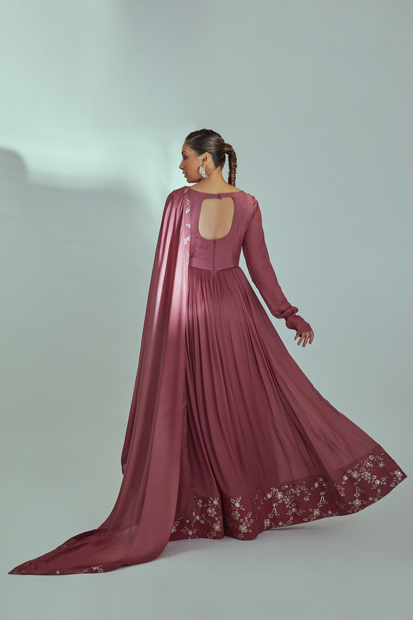 Mauve Anarkali Set