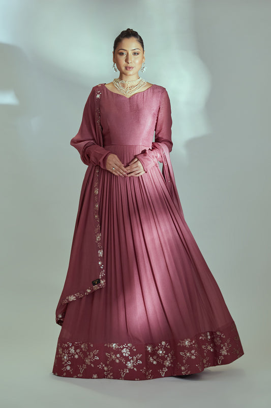 Mauve Anarkali Set