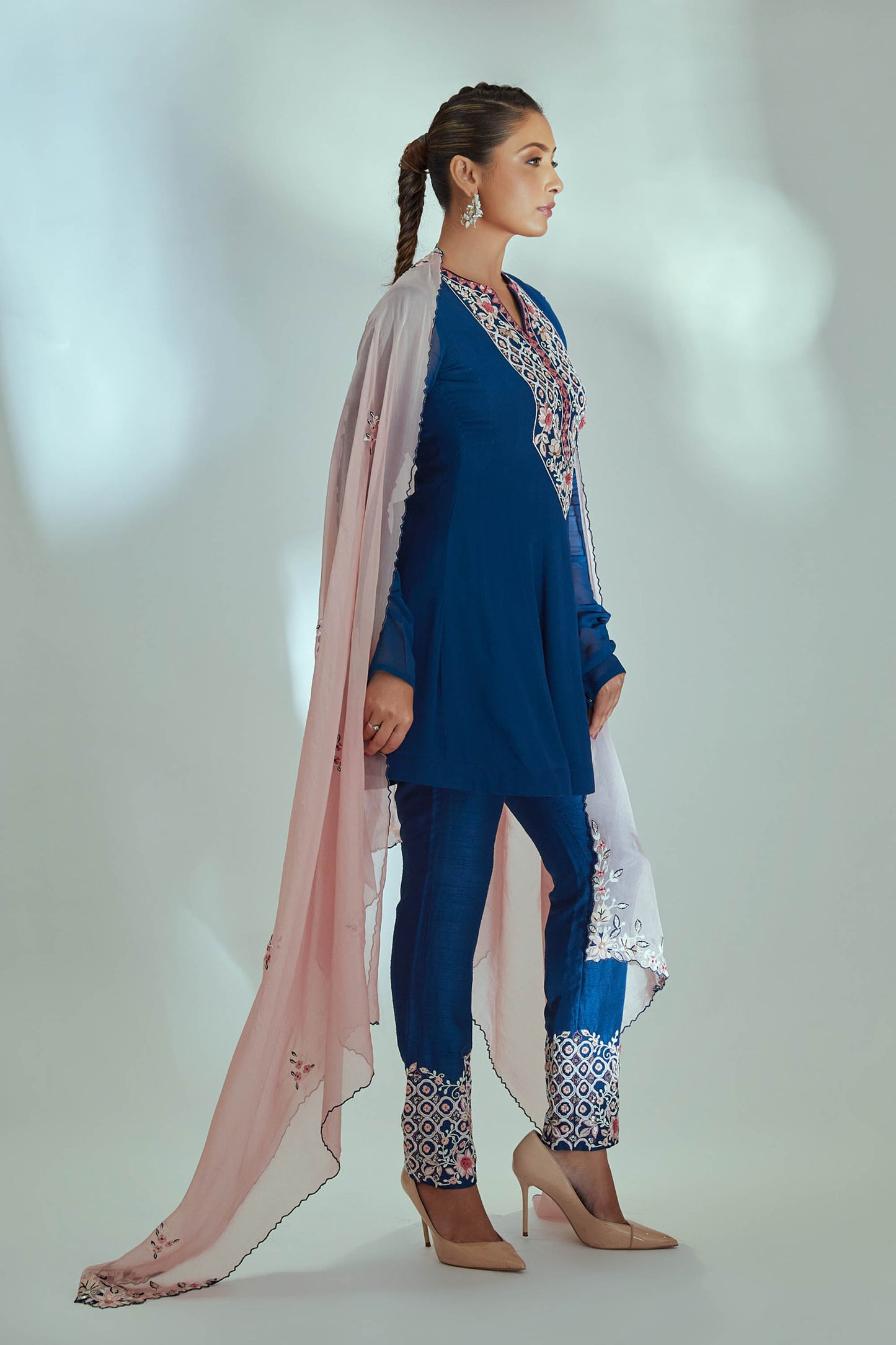 Blue Georgette Anarkali Set