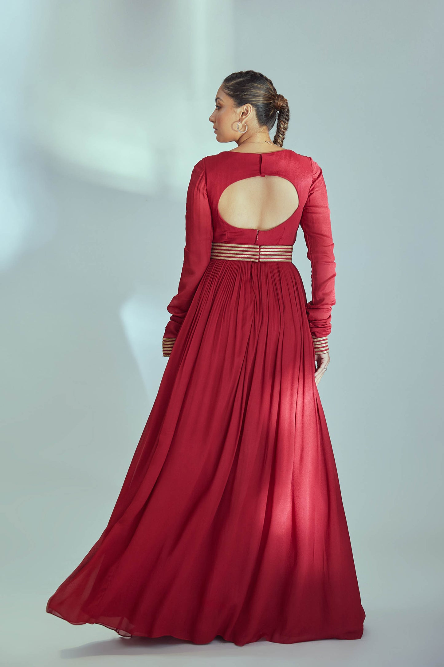 Red Georgette Crepe Anarkali