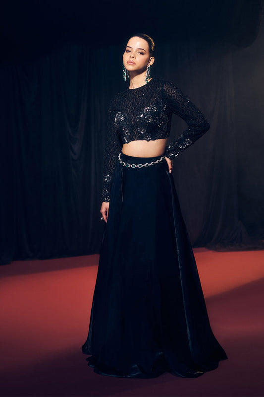 Black Lehenga Set