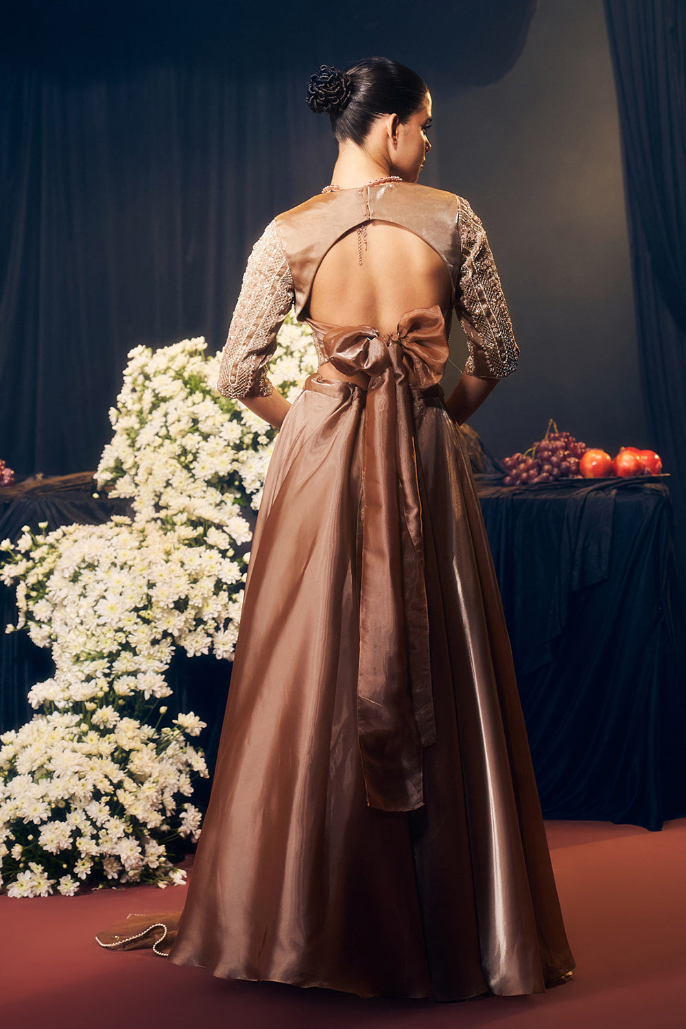 Dark Nude/ Brown Lehenga Set