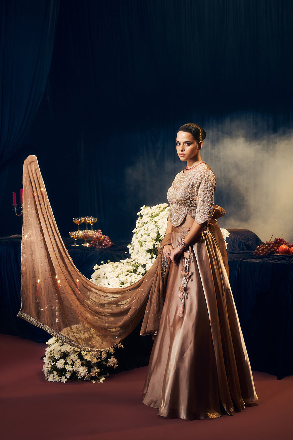 Dark Nude/ Brown Lehenga Set