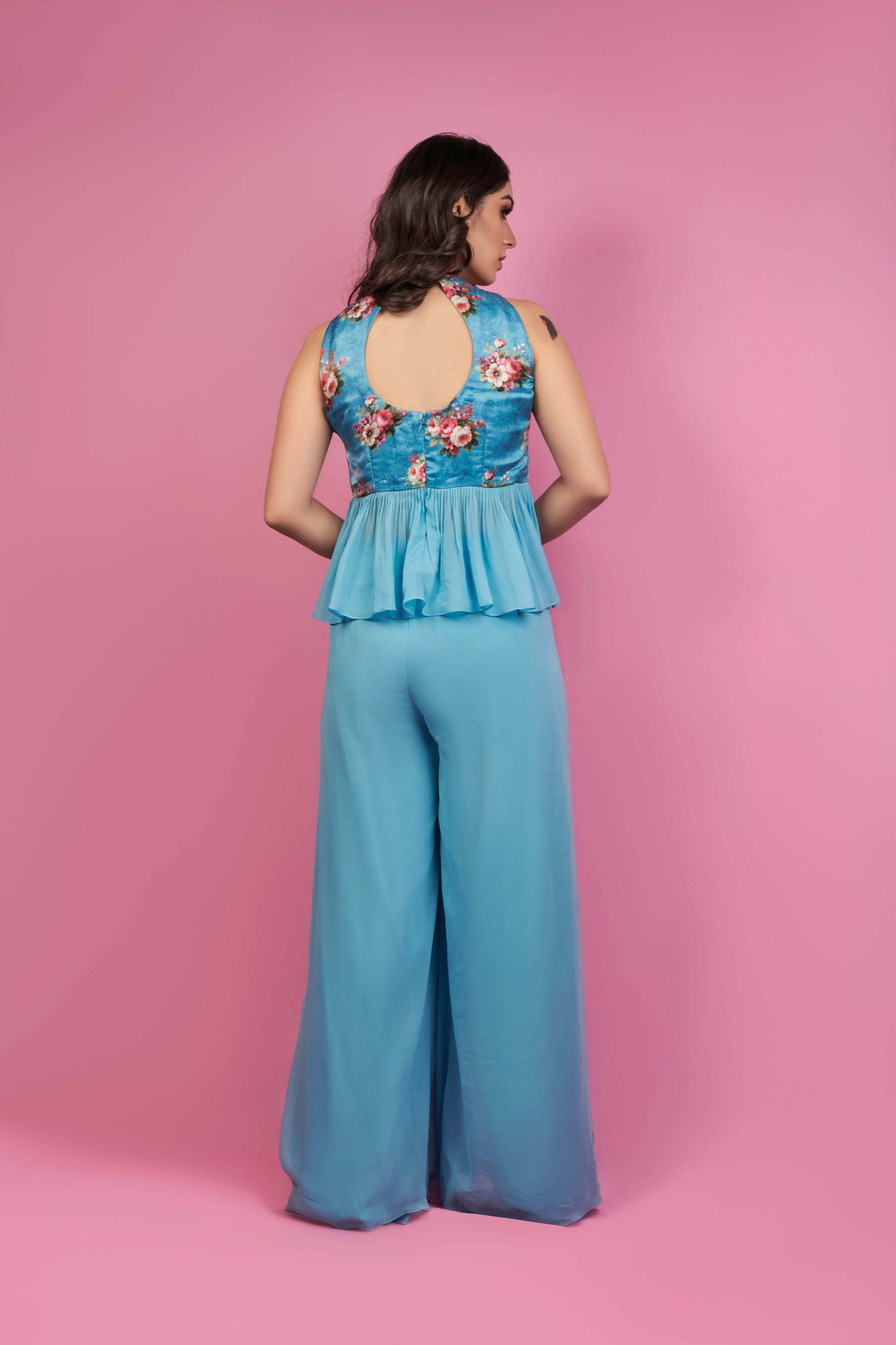 Bright Blue Flared Pant Set