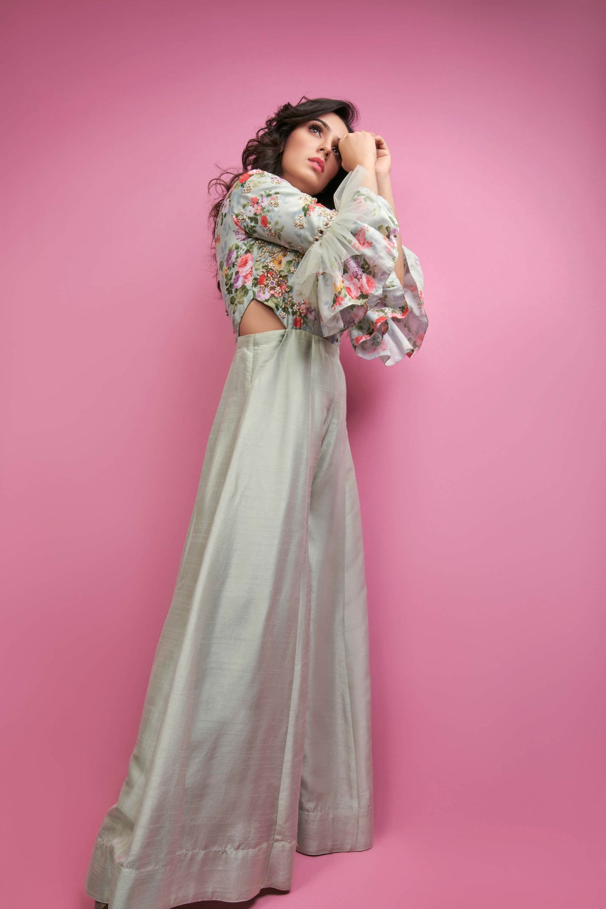 Sea Green Handcrafted Jumpsuit