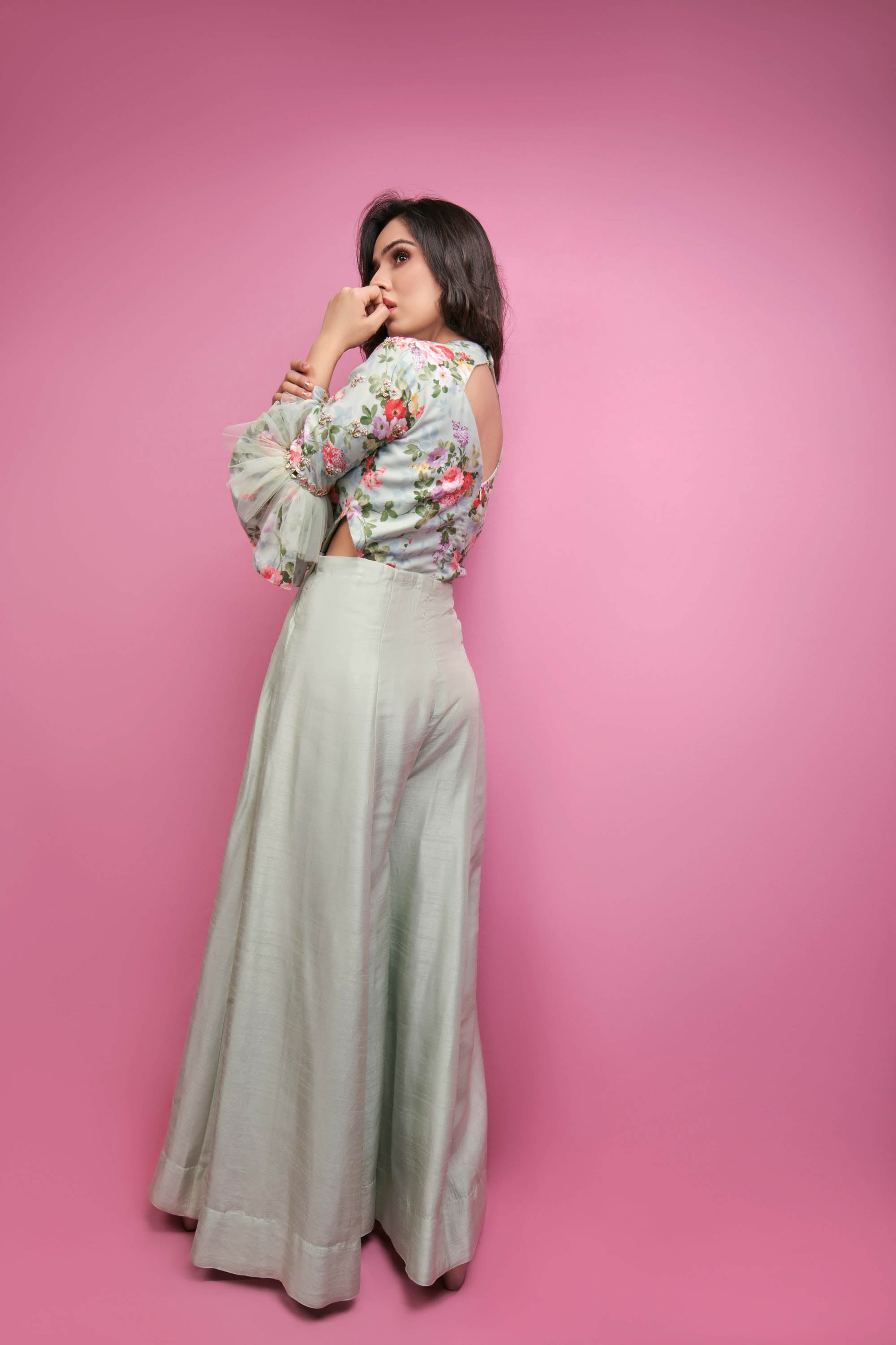 Sea Green Handcrafted Jumpsuit