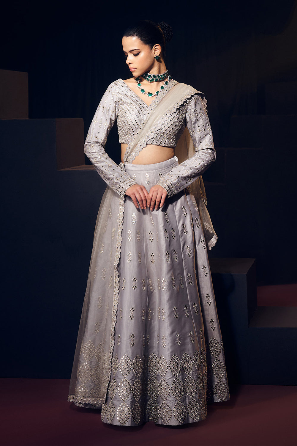 Grey Lehenga Set