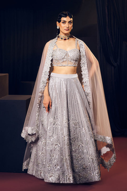 Grey Lehenga Set