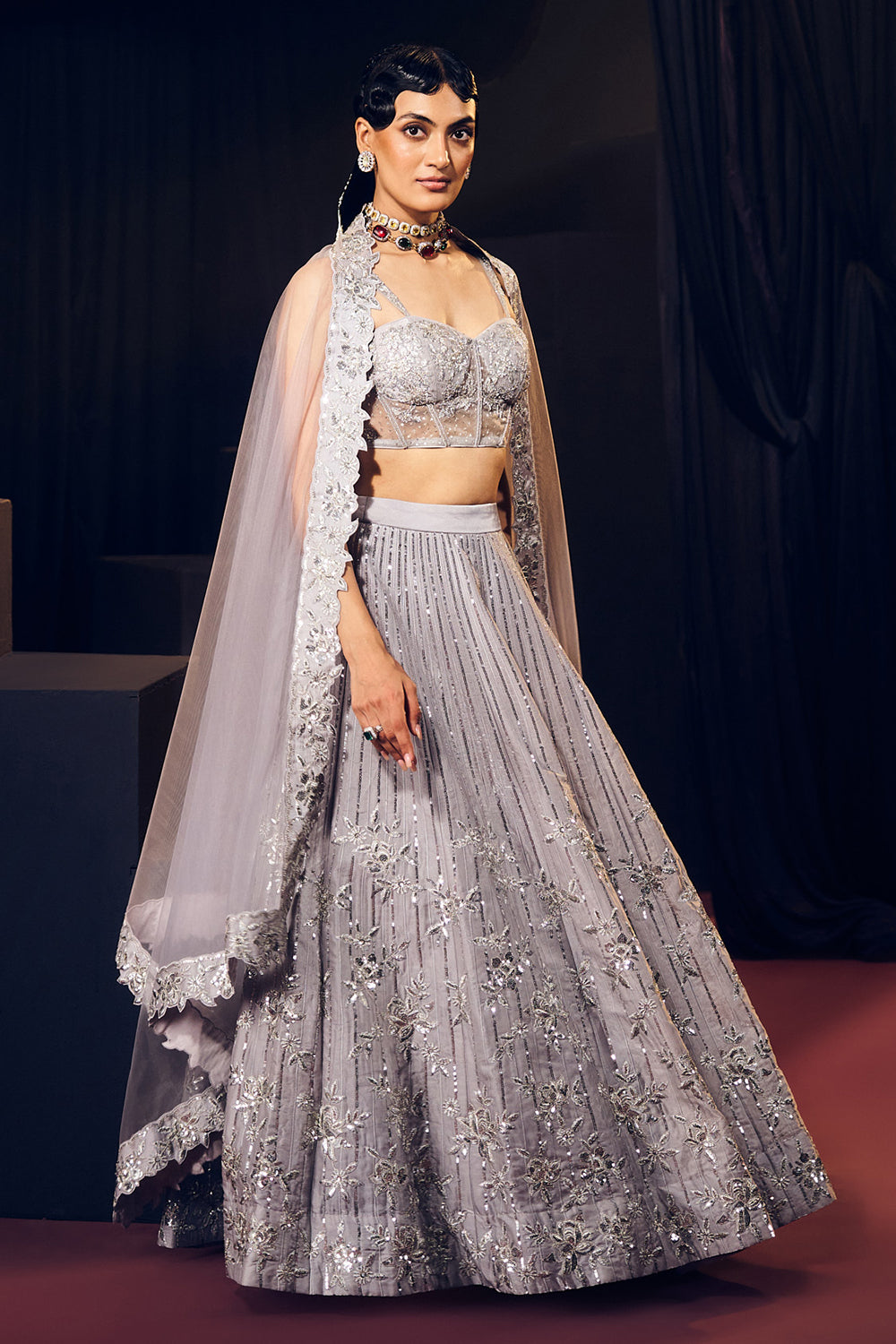 Grey Lehenga Set