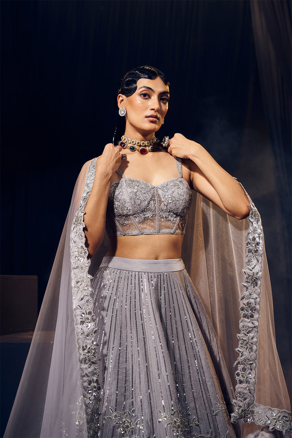 Grey Lehenga Set