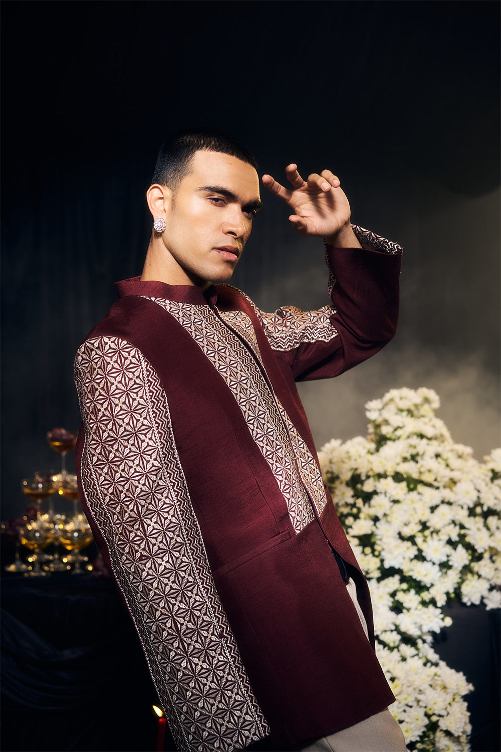 Lilac & Maroon Jodhpuri Set