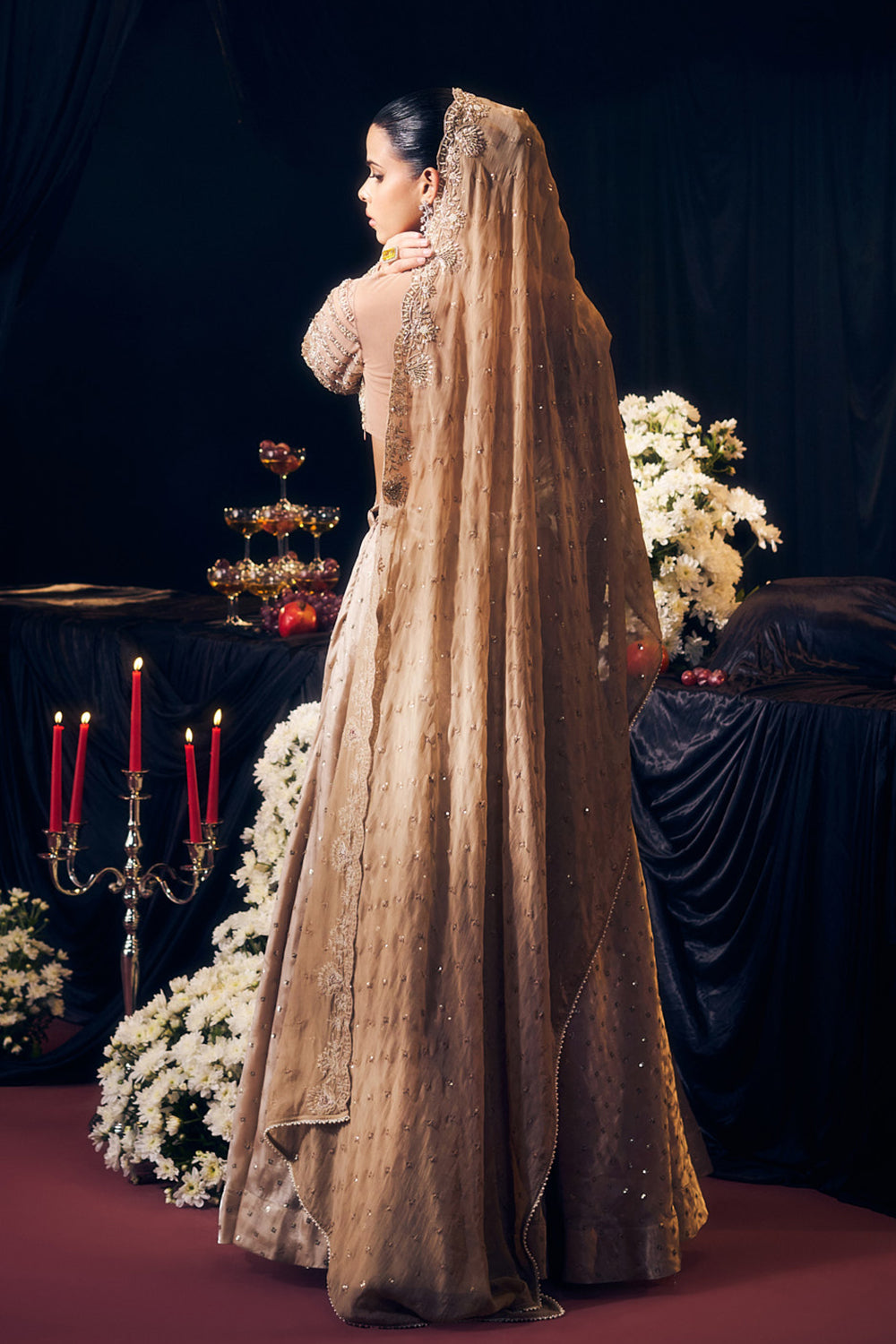 Nude/ Light Gold Lehenga Set