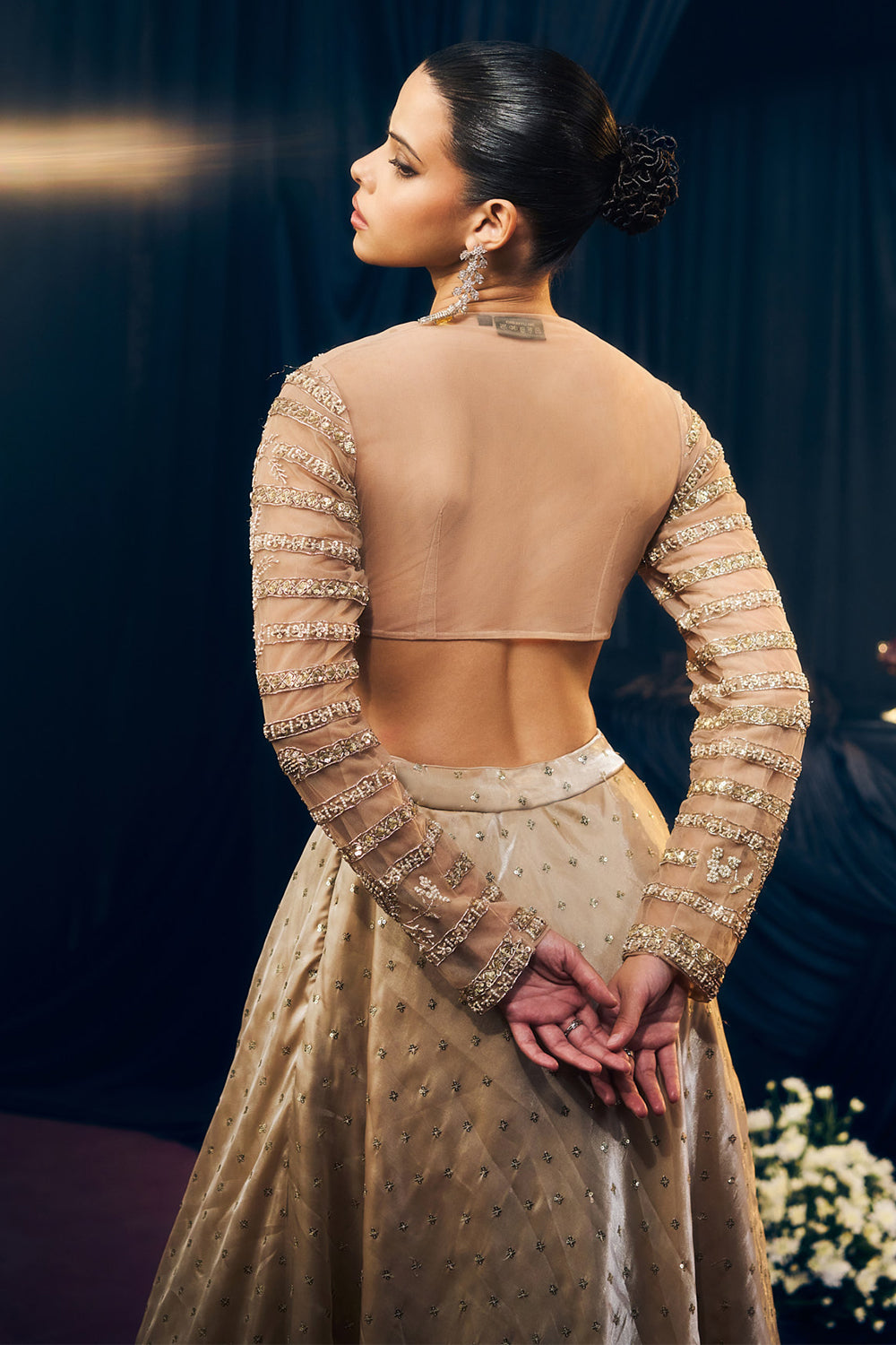 Nude/ Light Gold Lehenga Set