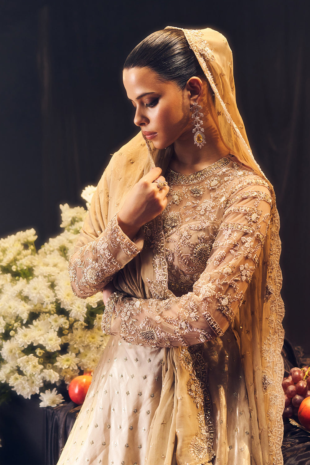 Nude/ Light Gold Lehenga Set