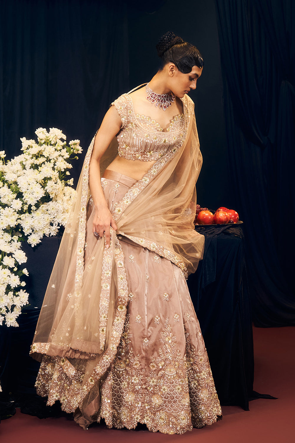 Nude/ Brown Lehenga Set