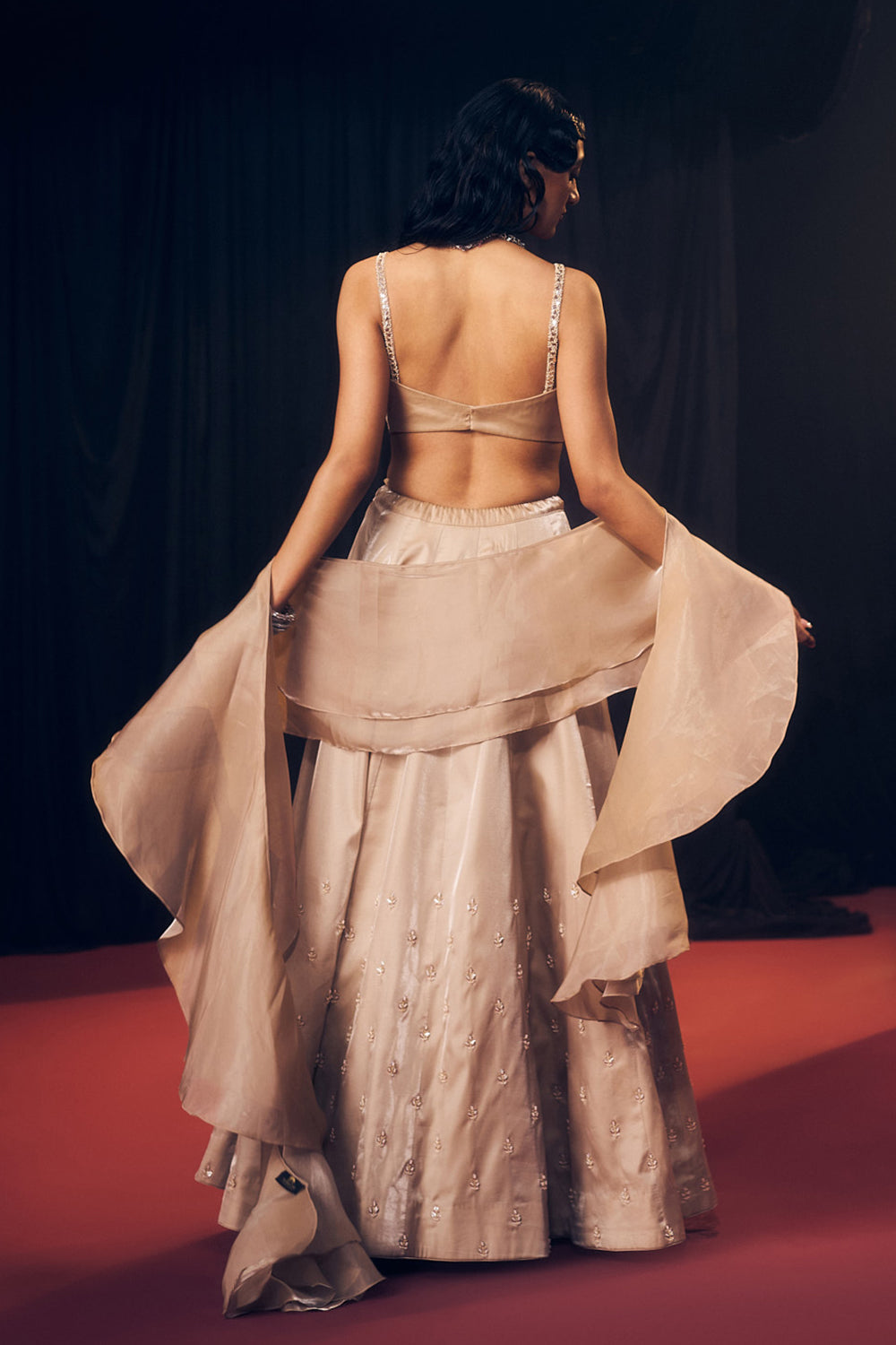 Nude/ Light Gold Lehenga Set