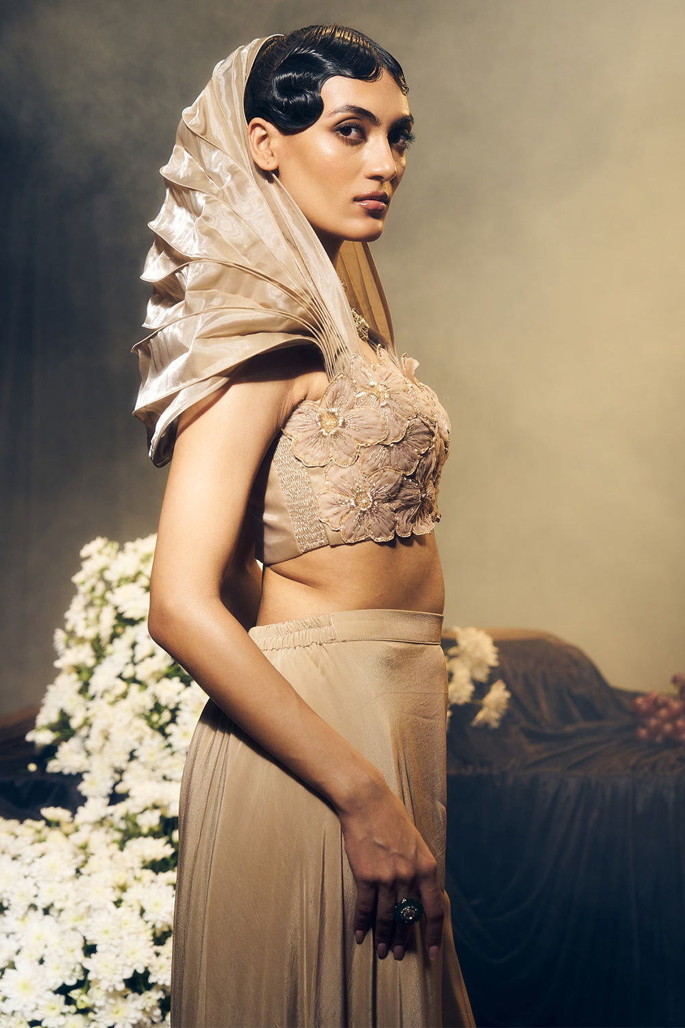 Nude/ Light Gold Pallazo Set