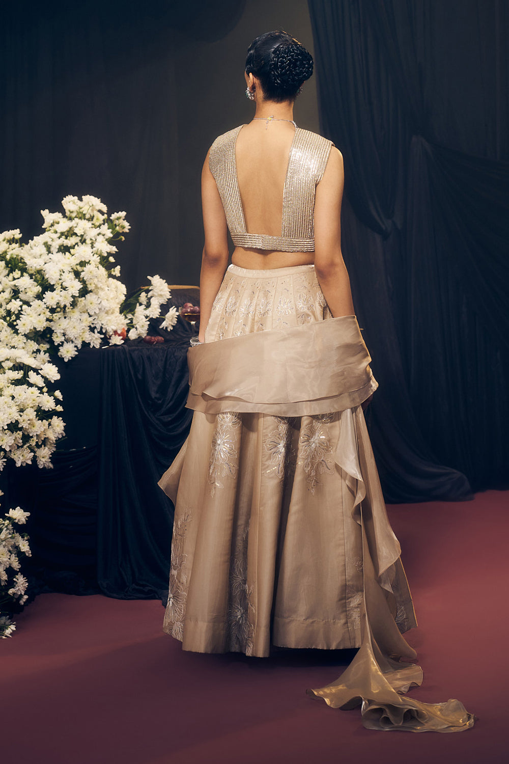 Nude/ Light Gold Lehenga Set