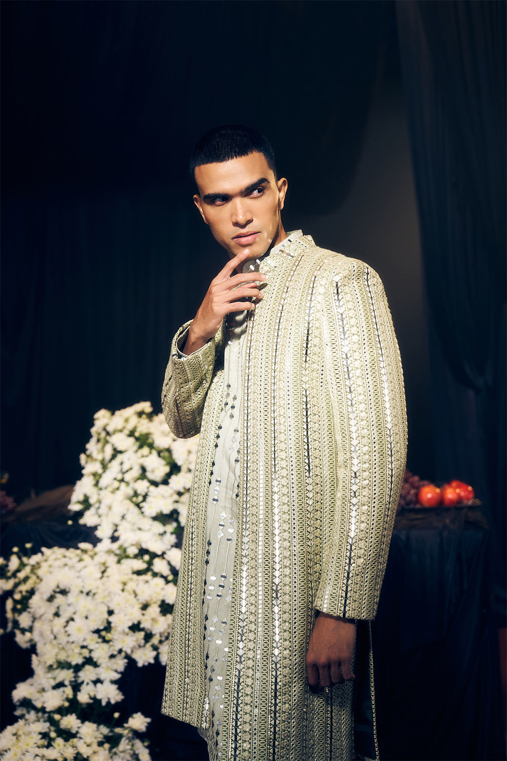 Sea Green Kurta & Jacket Set