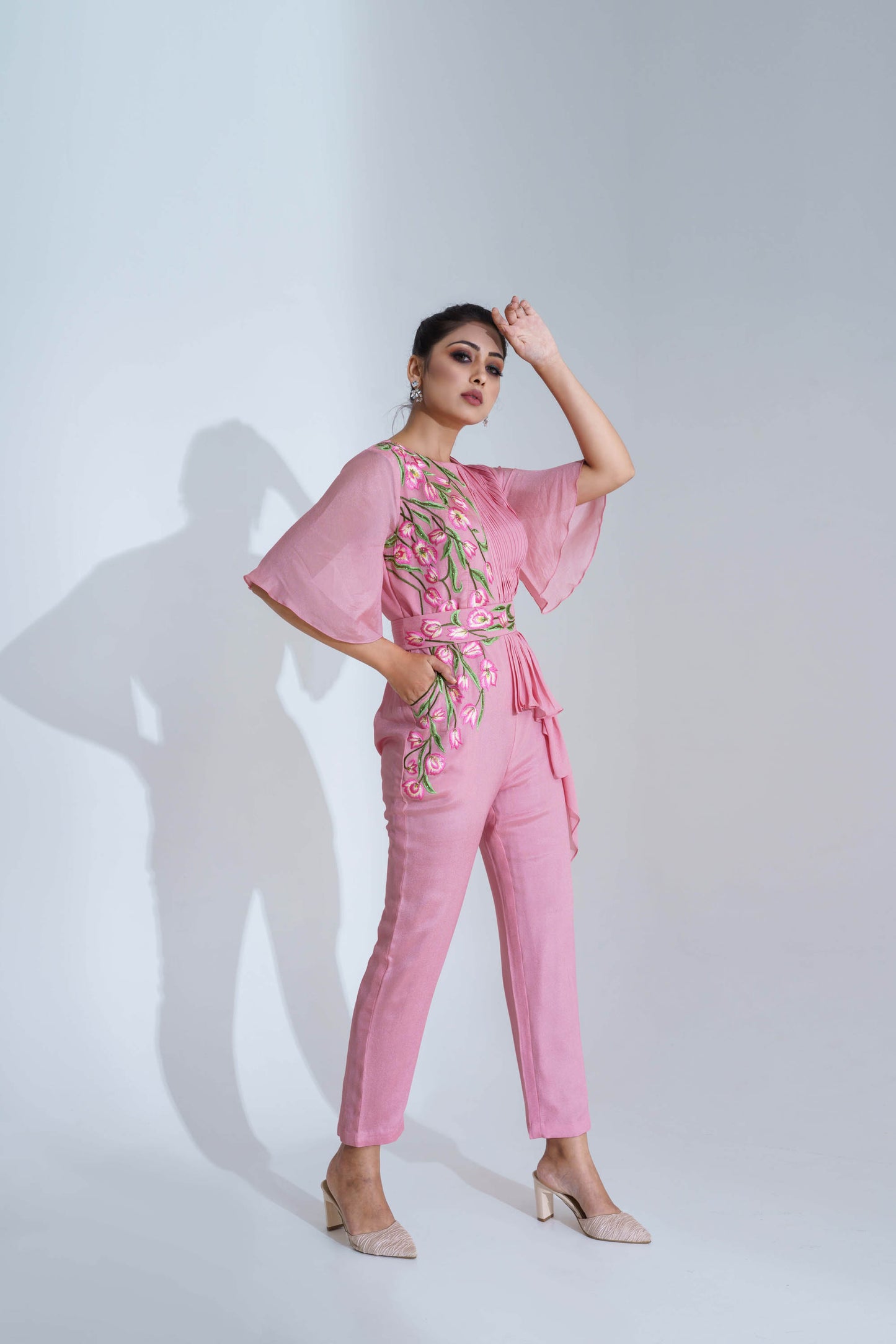 Baby Pink Georgette Crepe Jumpsuit