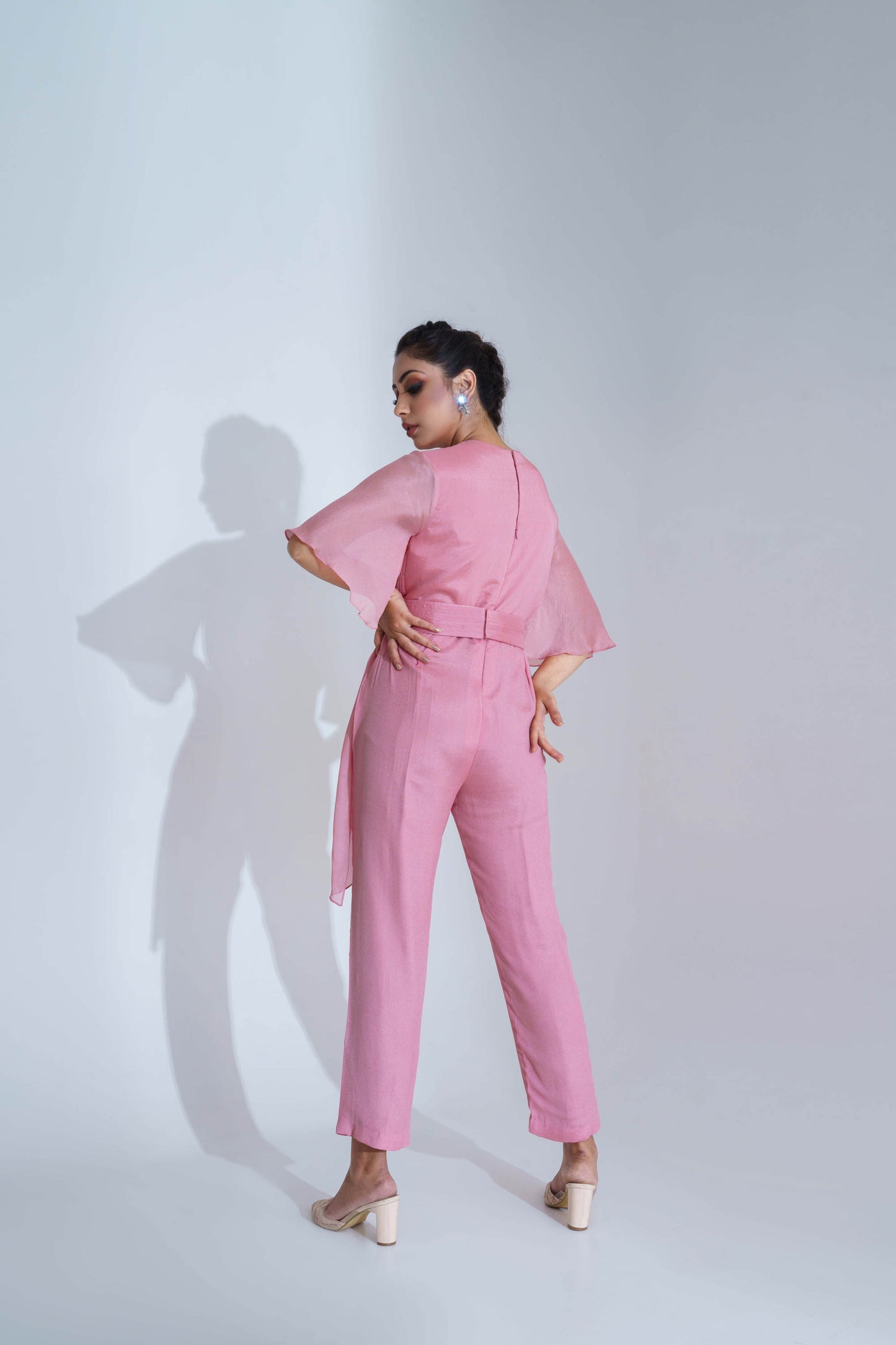 Baby Pink Georgette Crepe Jumpsuit