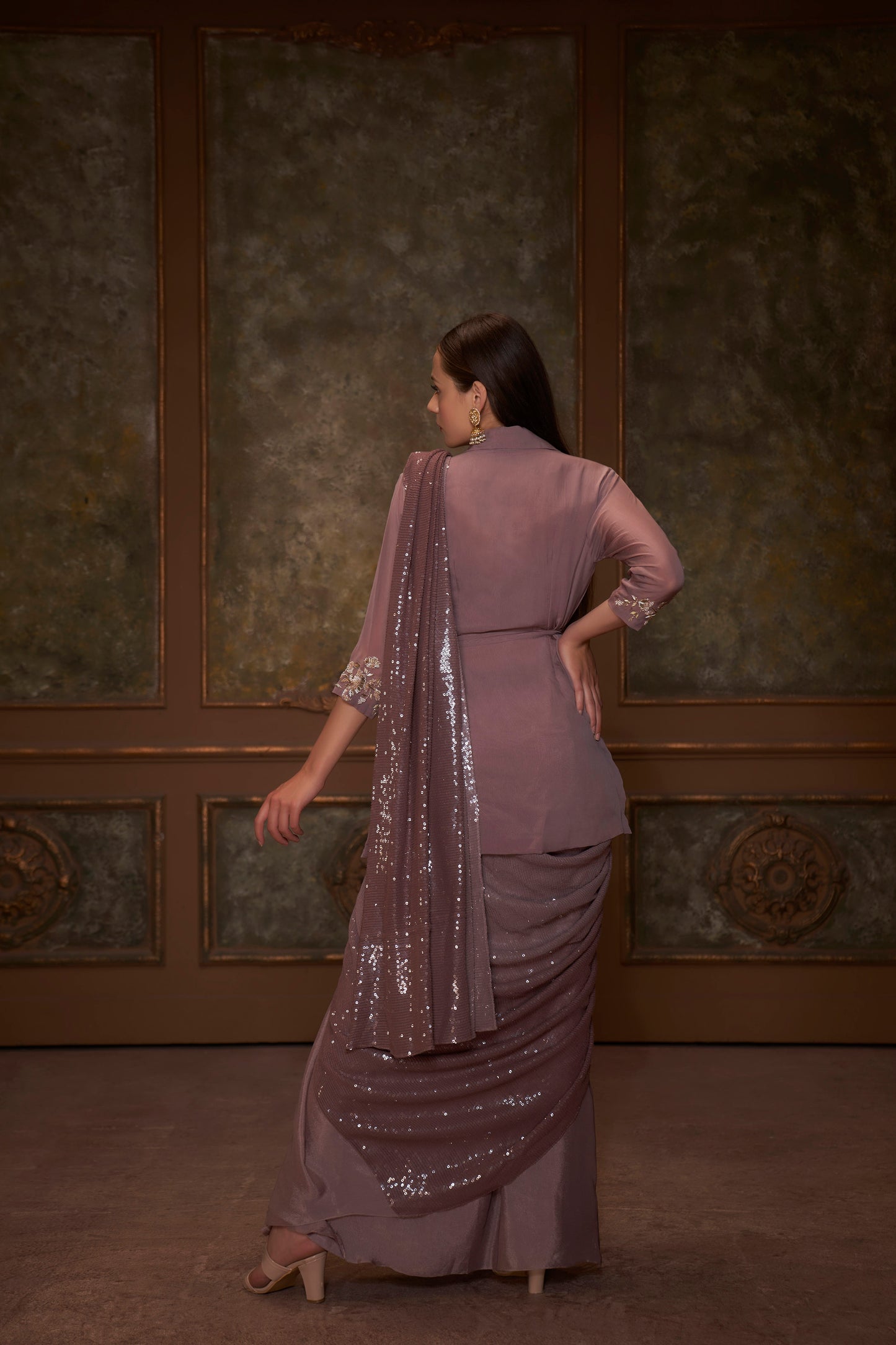 Cocktail jacket saree